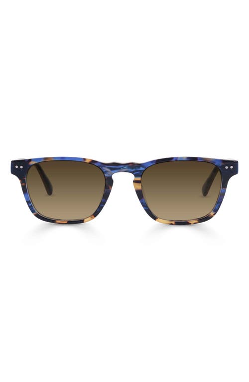 Eyebobs Old Sport 47mm Polarized Square Sunglasses In Blue Tortoise Stripe