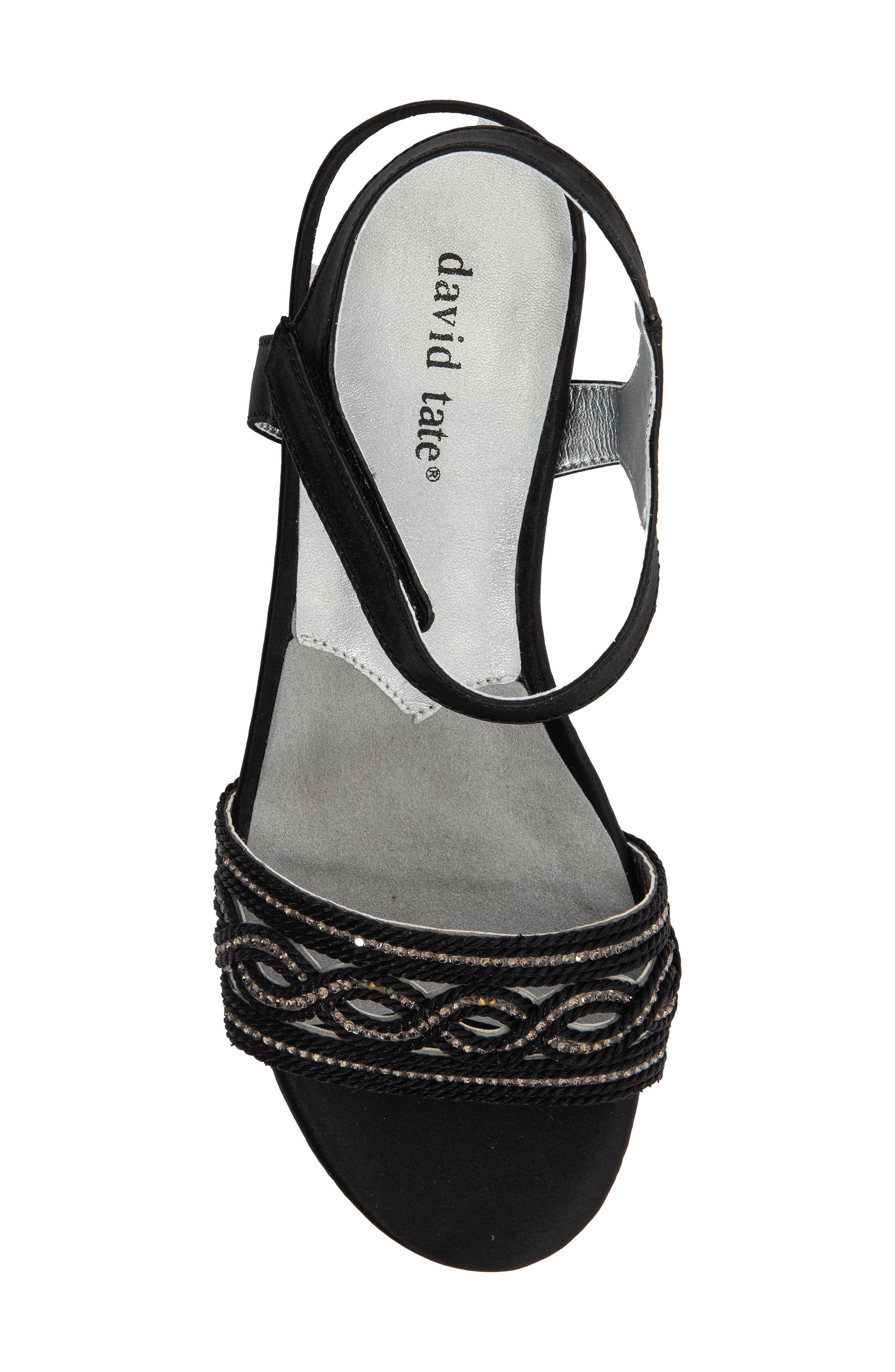 David Tate Indigo Wedge Sandal, Alternate, color, Black