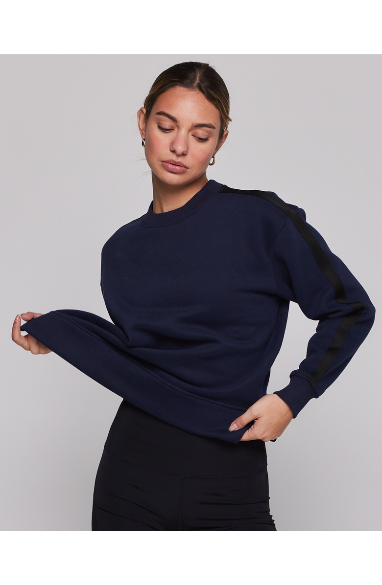 Rebody Active Sideline Fleece Sweatshirt, Alternate, color, True Navy/Black