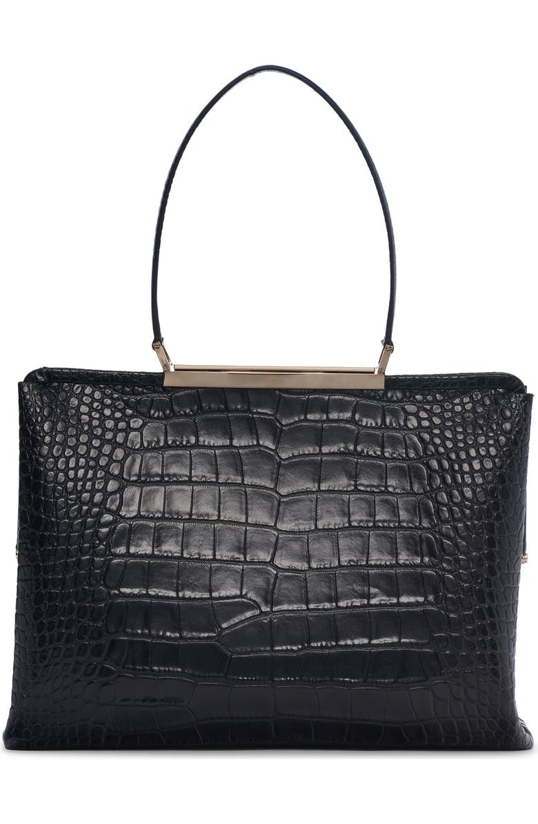 TOM FORD Patrick Croc Embossed Shoulder Bag, Alternate, color, Black