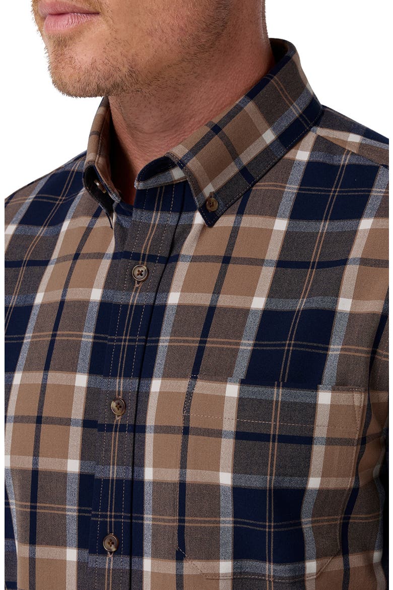 City Trim Fit Flannel Button-Down Shirt, Alternate, color, MOCHA TIMOTHY PLAID