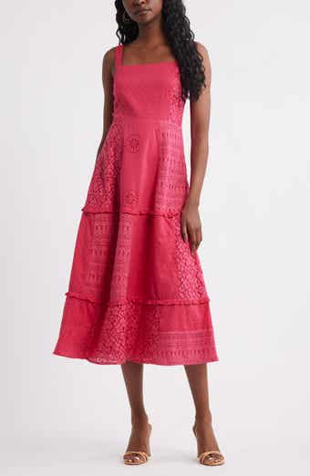 Chelsea28 Sleeveless Embroidered Eyelet Midi Sundress