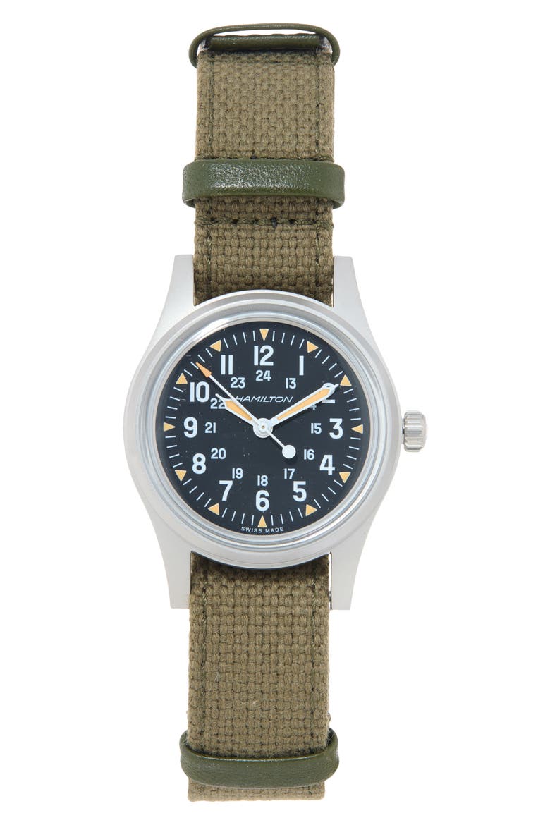 Khaki Field Mechanical Power Reserve Watch Set, 36mm, Main, color, BLACK DIAL STAINLESS STEEL