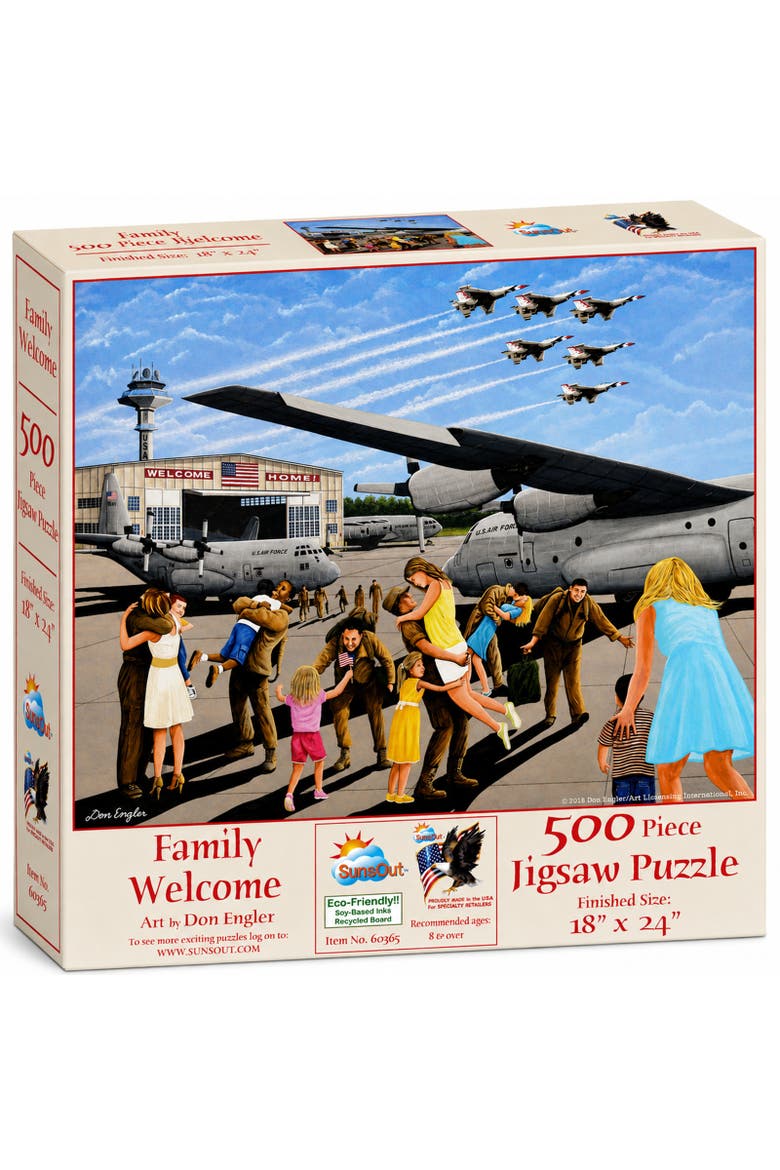Family Welcome 500 piece Jigsaw Puzzle for Adults, Main, color, Multicolor