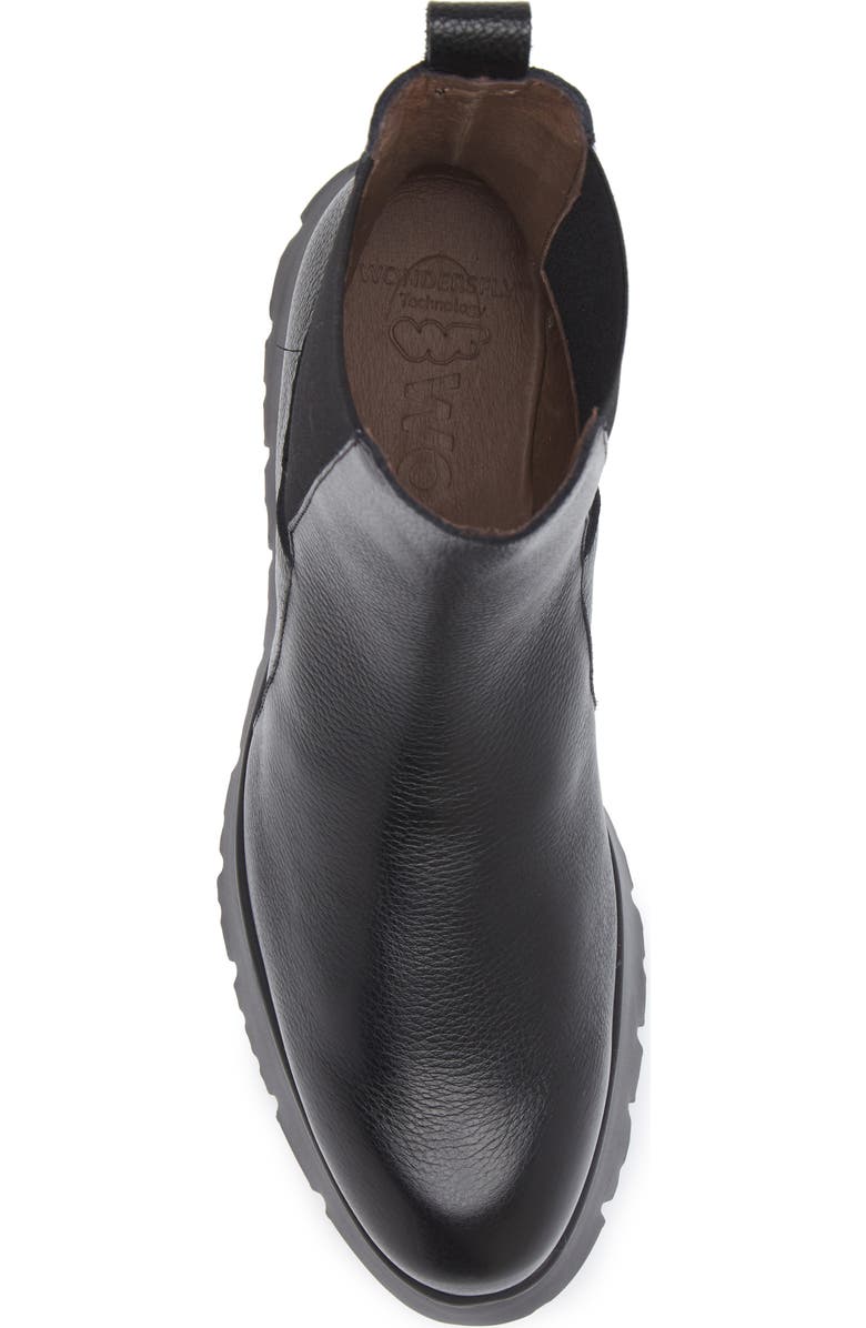 Wonders Platform Chelsea Boot, Alternate, color, Black Tumbled Leather