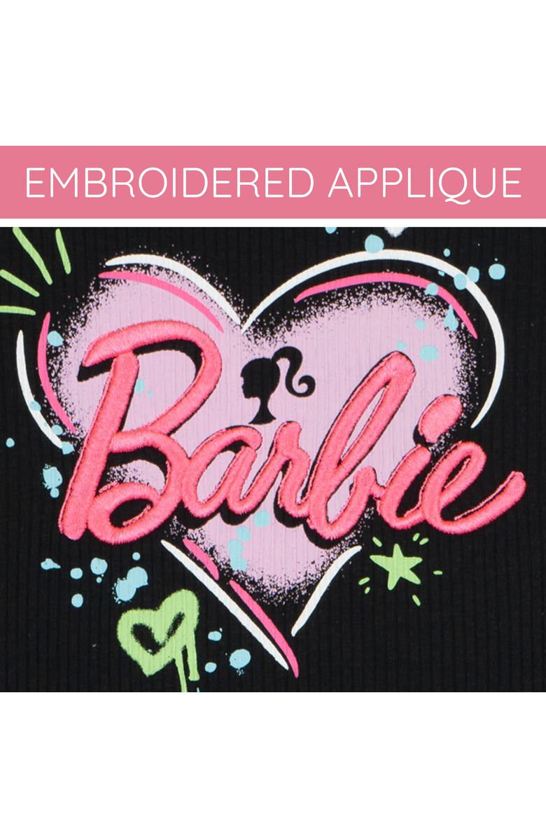 Barbie 2-Piece Sleeveless Tank Top and Shorts Set, Alternate, color, Black Neon Pink