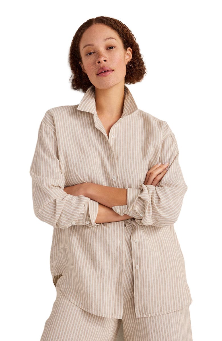 Haven Well Within The Daily Shirt in Everweave Linen Stripe, Main, color, Willow Bark Multi