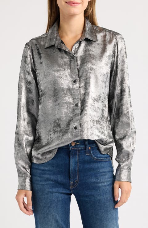 Kashi Metallic Button Up Shirt