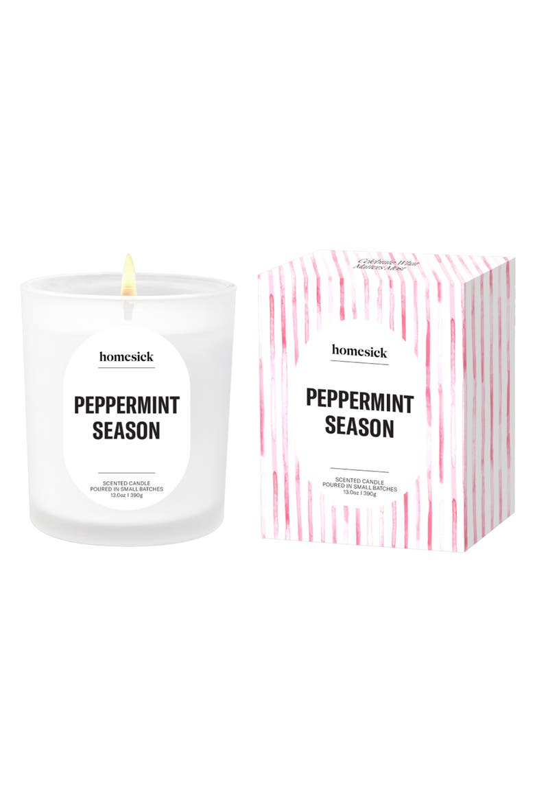 Peppermint Season Candle, Main, color, NO COLOR