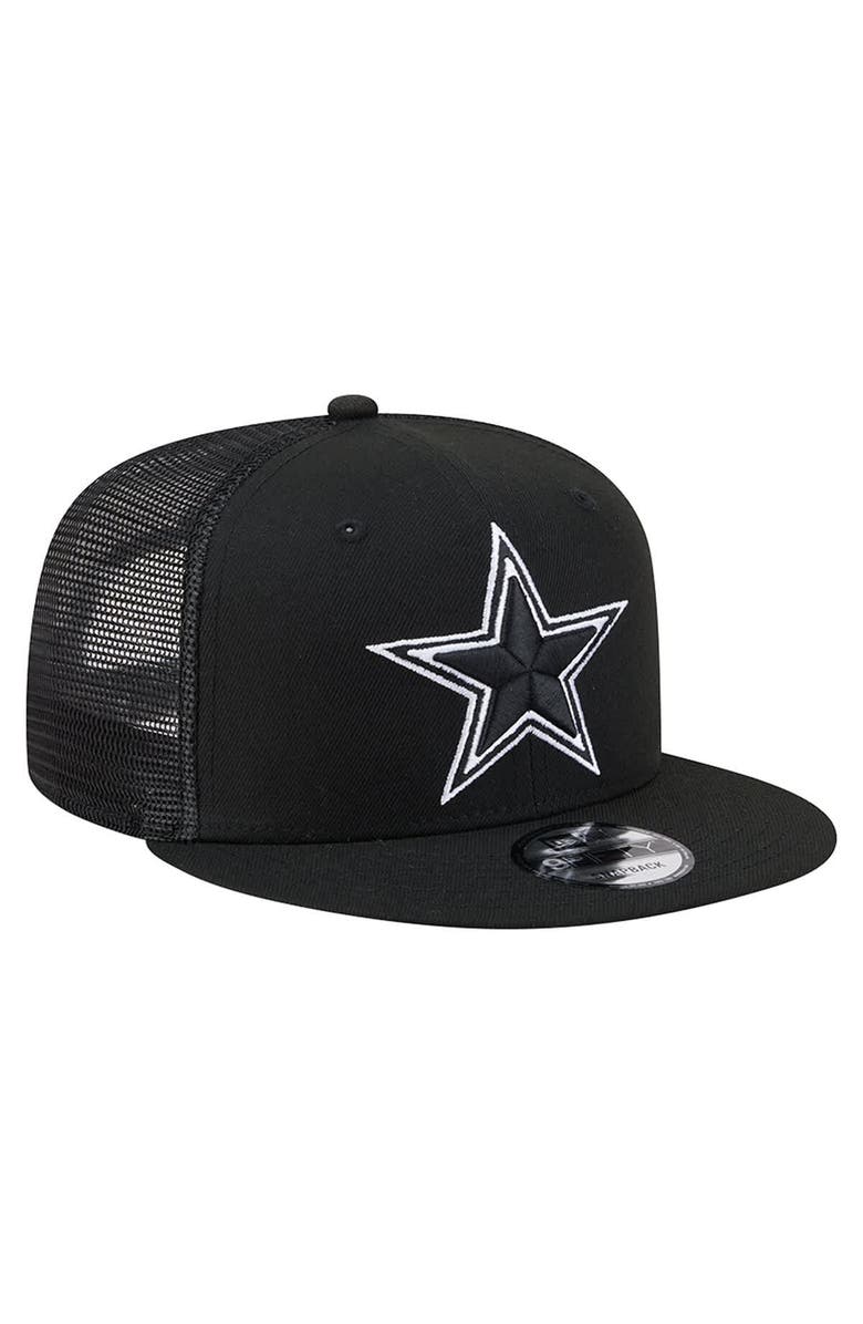 New Era Men's New Era Black Dallas Cowboys Main 9FIFTY Trucker Snapback Hat, Alternate, color, Black