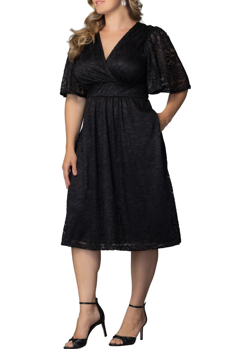 Fable Lace Cocktail Dress, Alternate, color, ONYX