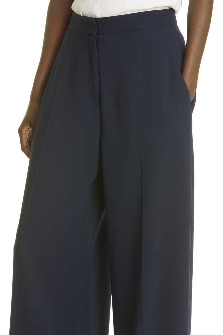 Stretch Silk Wide Leg Pants, Alternate, color, MIDNIGHT
