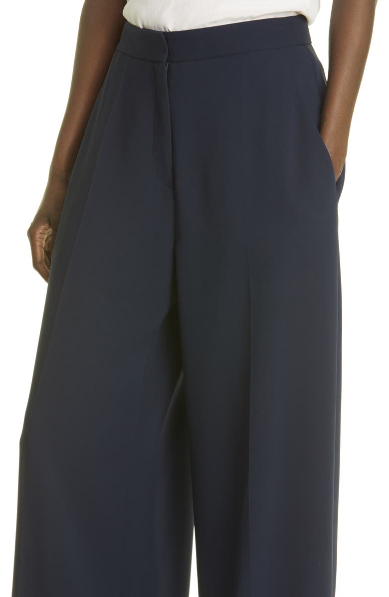 Oscar de la Renta Stretch Silk Wide Leg Pants, Alternate, color, 