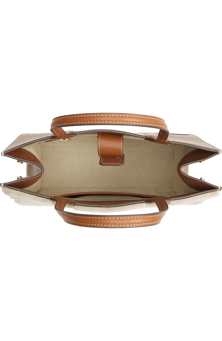 Tory Burch Mini Ella Genuine Shearling Tote, Alternate, color,