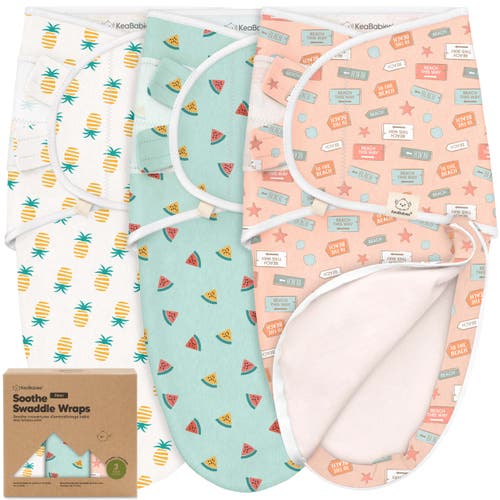 KEABABIES KEABABIES 3-PACK SOOTHE ZIPPY SWADDLE WRAP