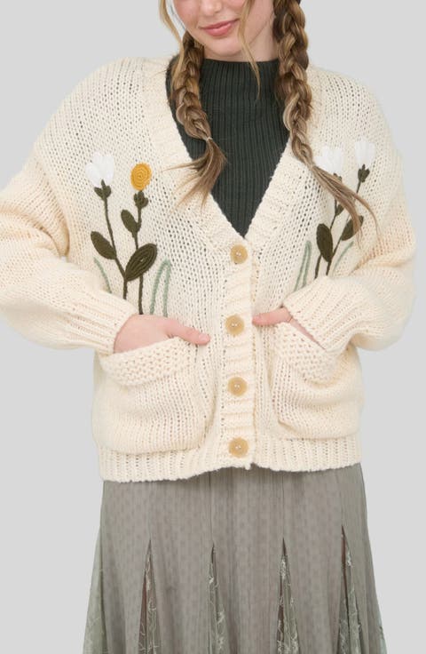 Floral Embroidered Cardigan