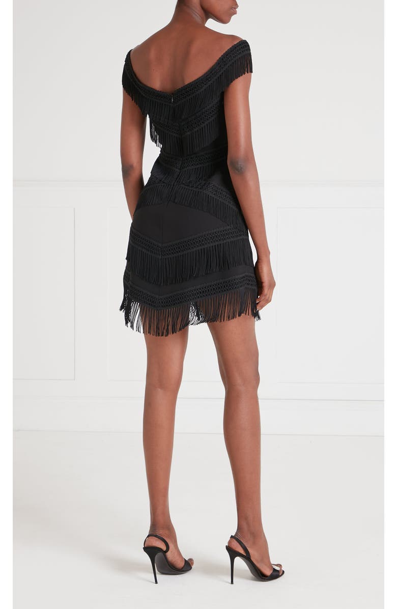 Temperley London Fringe Dress, Alternate, color, Black