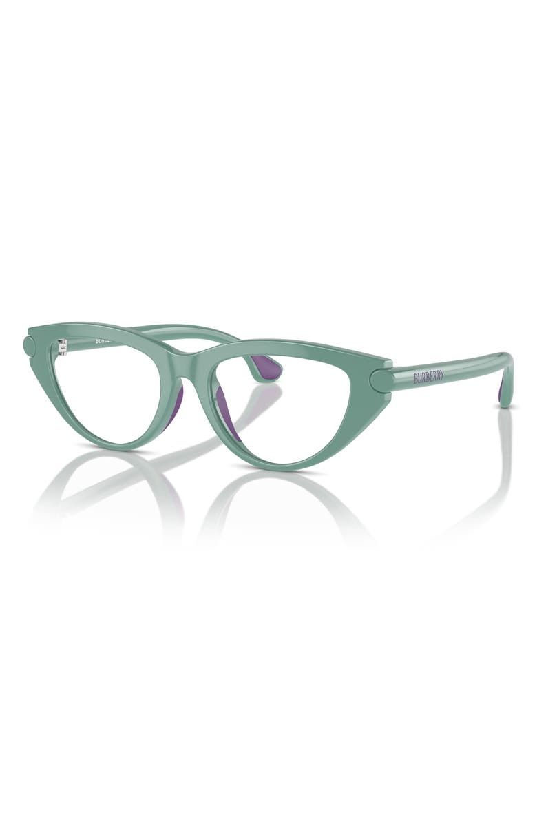Burberry 45mm Cat Eye Optical Glasses, Alternate, color, Green / Demo Lens