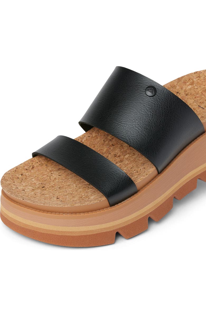 Reef Vista Luxe Siaa Platform Wedge Slide Sandal, Alternate, color, Black/ Tan