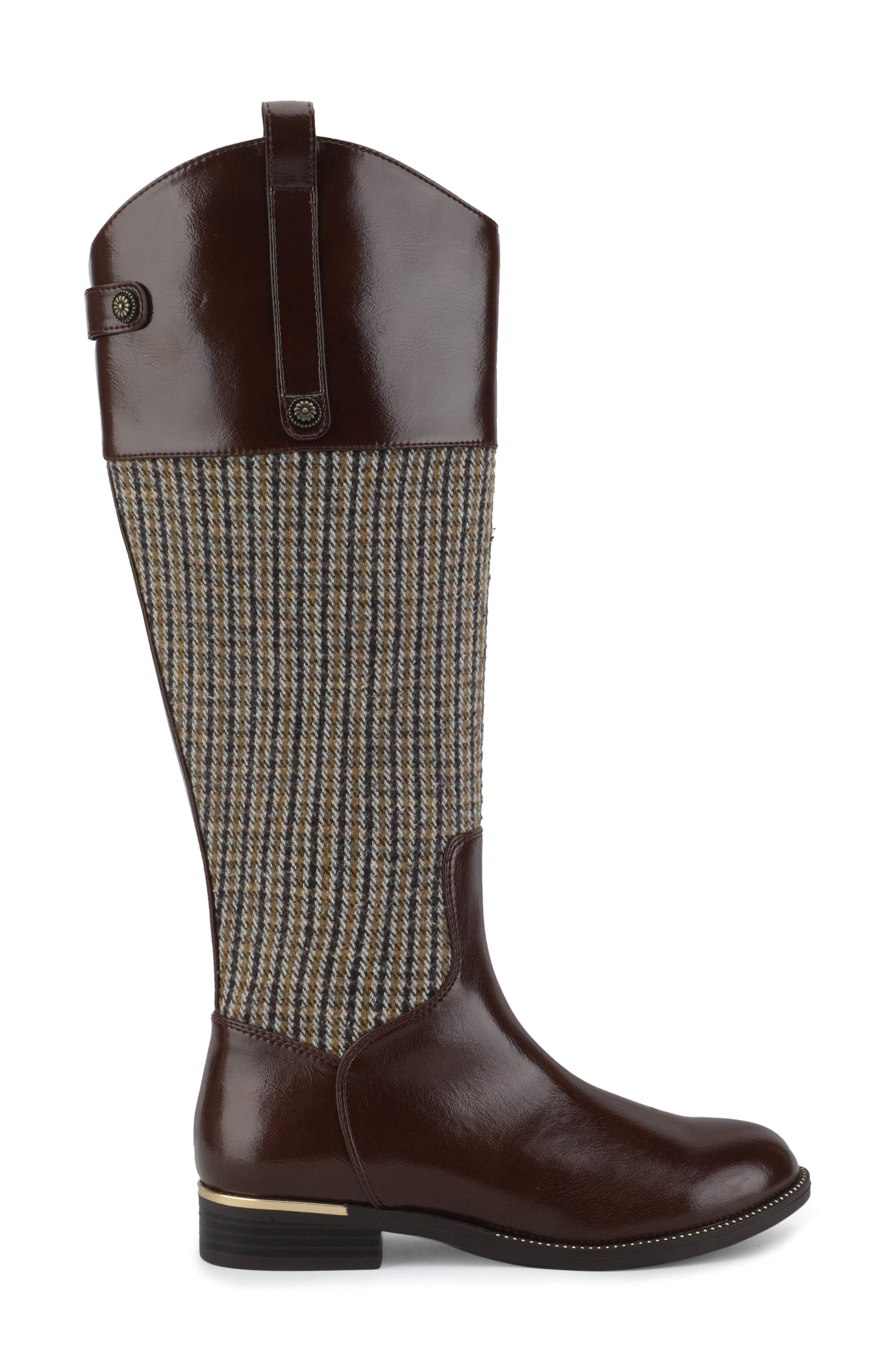 Fog Knee High Leather Riding Boot, Alternate, color, BROWN
