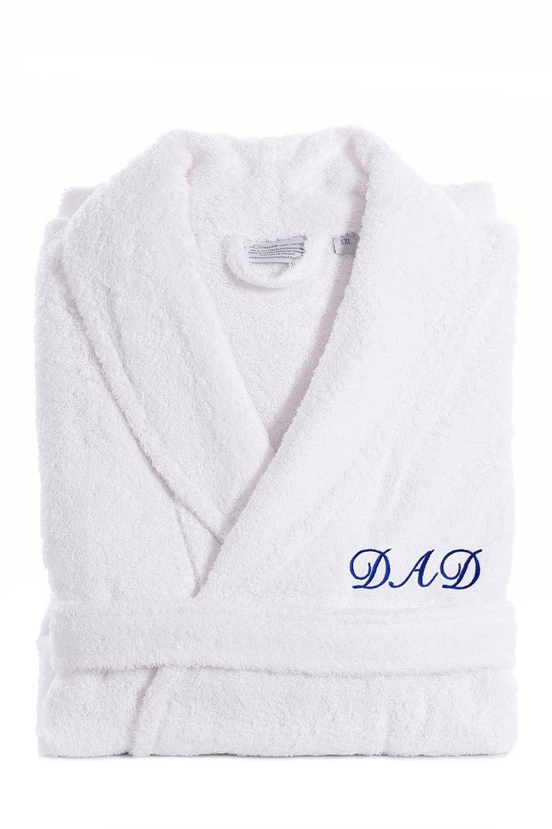 Terry Embroidered Bathrobe, Alternate, color, WHITE