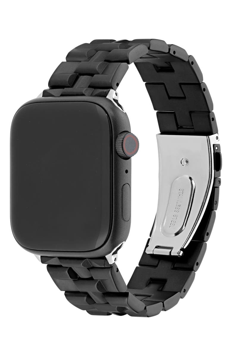 Ted Baker London T-Embossed Silicone 22mm Apple Watch<sup
®</sup
Watchband, Alternate, color, Black