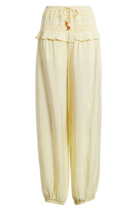BUBBLE HEM PANT W LACE