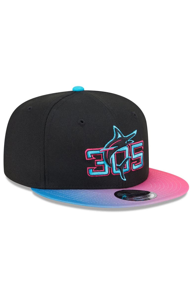 New Era Men's New Era Black/Pink Miami Marlins 2025 City Connect 9FIFTY Snapback Hat, Alternate, color, Black
