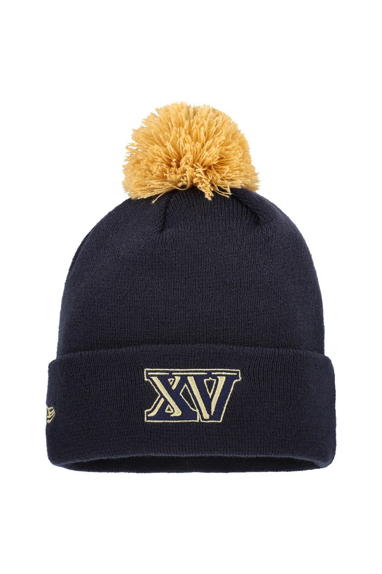 Men's New Era Navy Philadelphia Union Anniversary Cuffed Knit Hat with Pom, Alternate, color, Navy