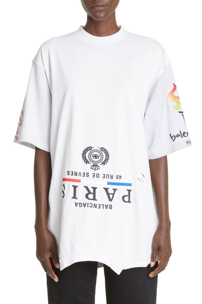 Balenciaga Speed Hunters Oversize Upside Down Graphic Tee (Women