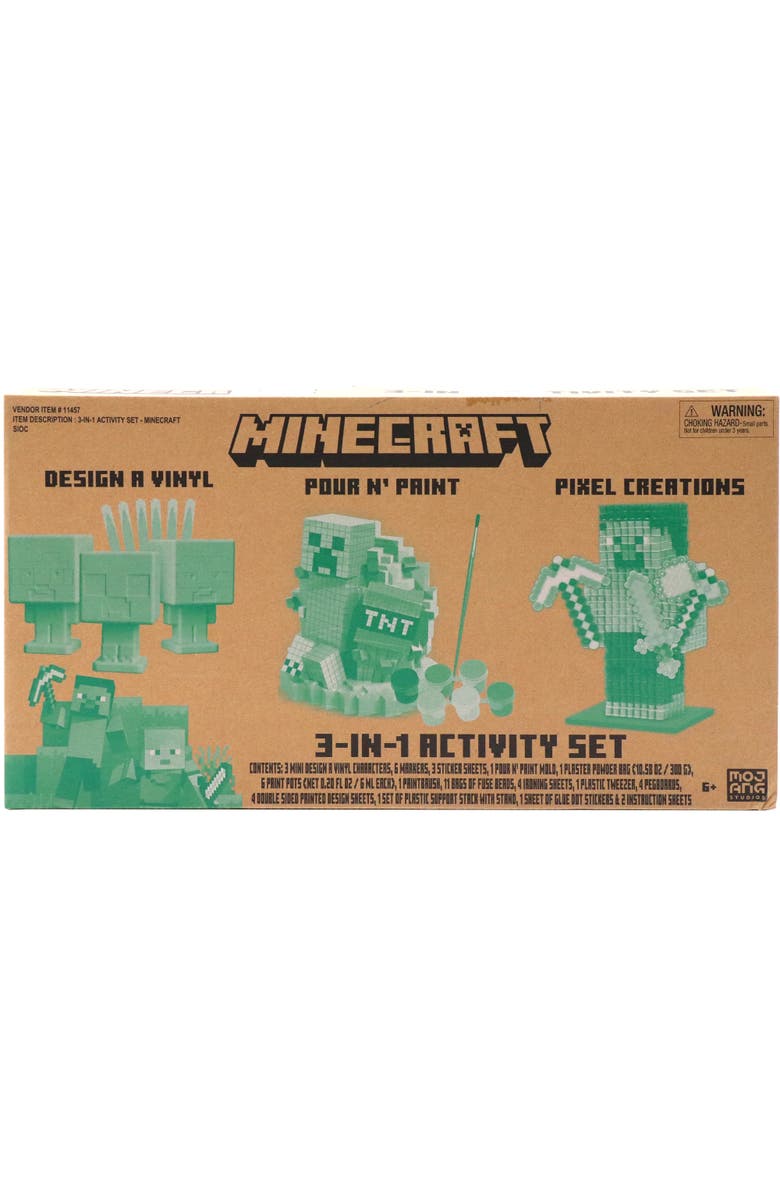 MINECRAFT 3 In 1 Activity Set, Minecraft Craft Kit, 3 DIY Creations, Kids 6+, Alternate, color, Multicolored