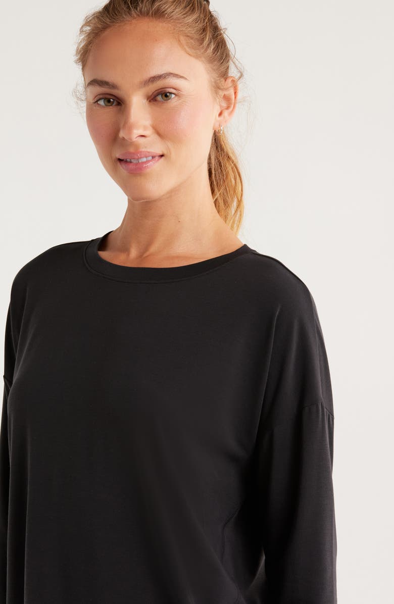Zella Breathe Long Sleeve Split Back T-Shirt, Alternate, color, 