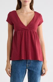 Madden Girl Surplice Babydoll Top