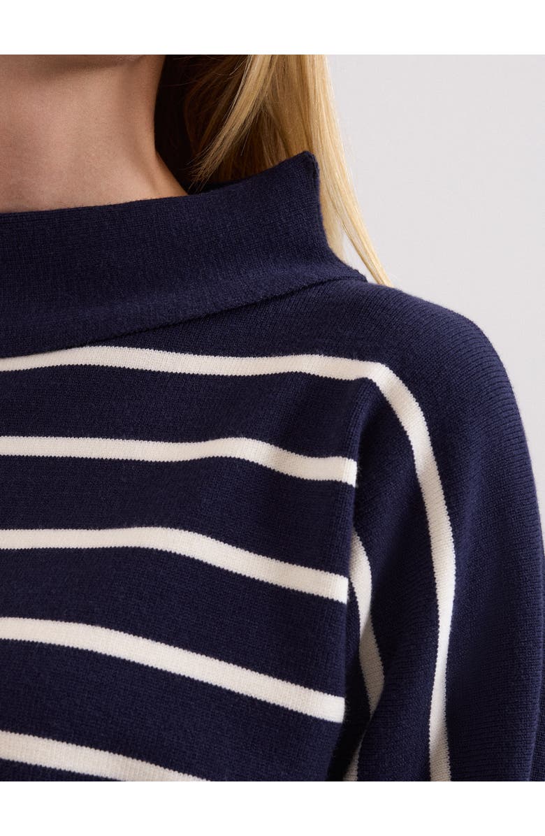 Phase Eight Salima Roll-Neck Jumper, Alternate, color, Navy/Ivory