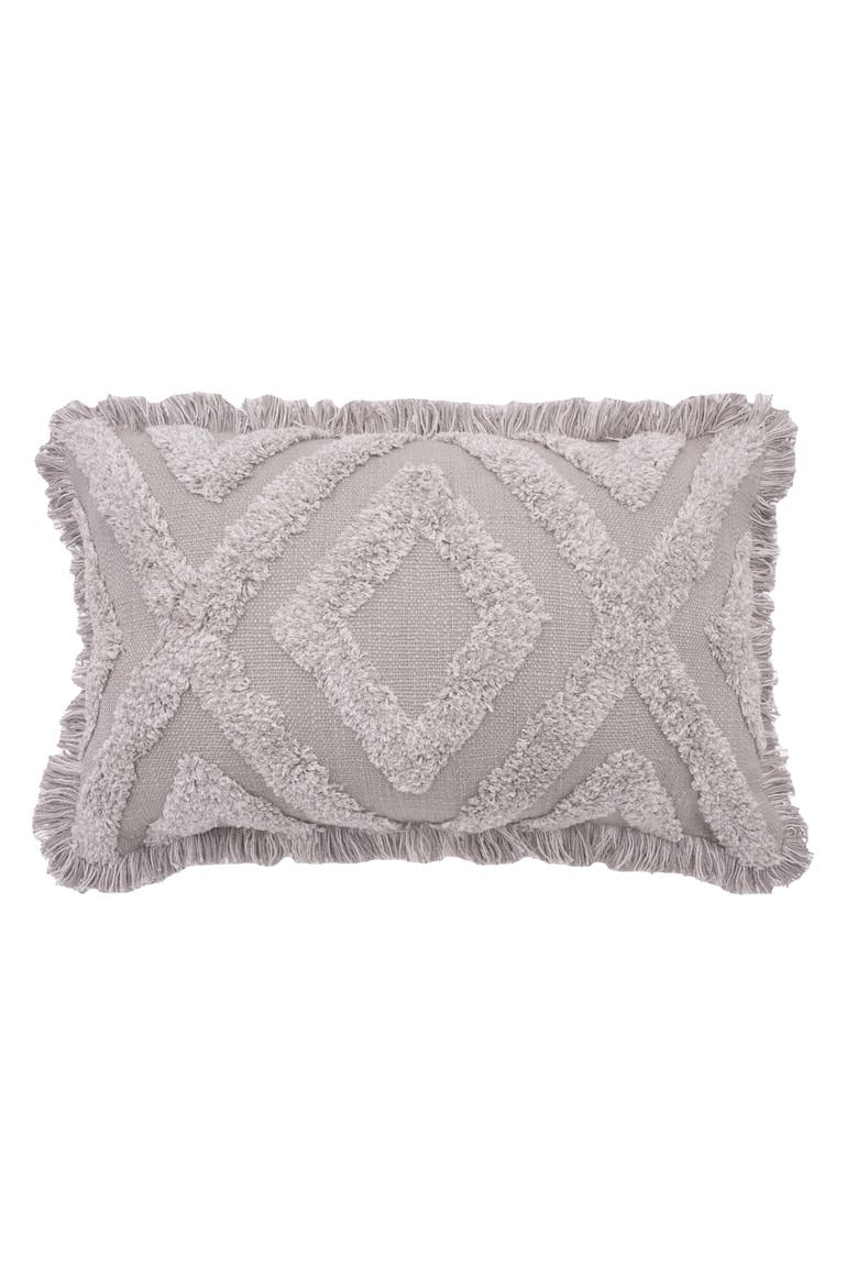 Link Woven Tufted Cotton Decorative Throw Pillow, Main, color, Gray
