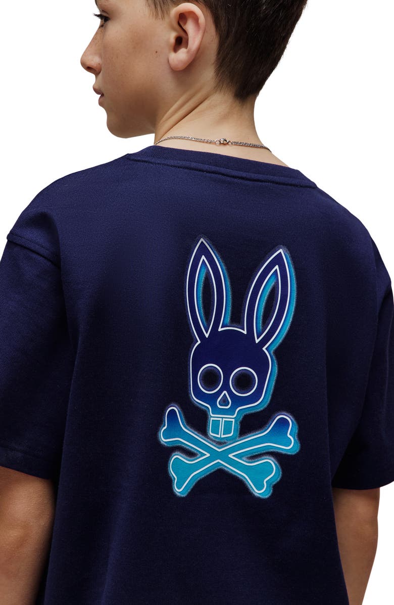 Psycho Bunny Kids' Dax Graphic T-Shirt, Alternate, color, Evening Blue