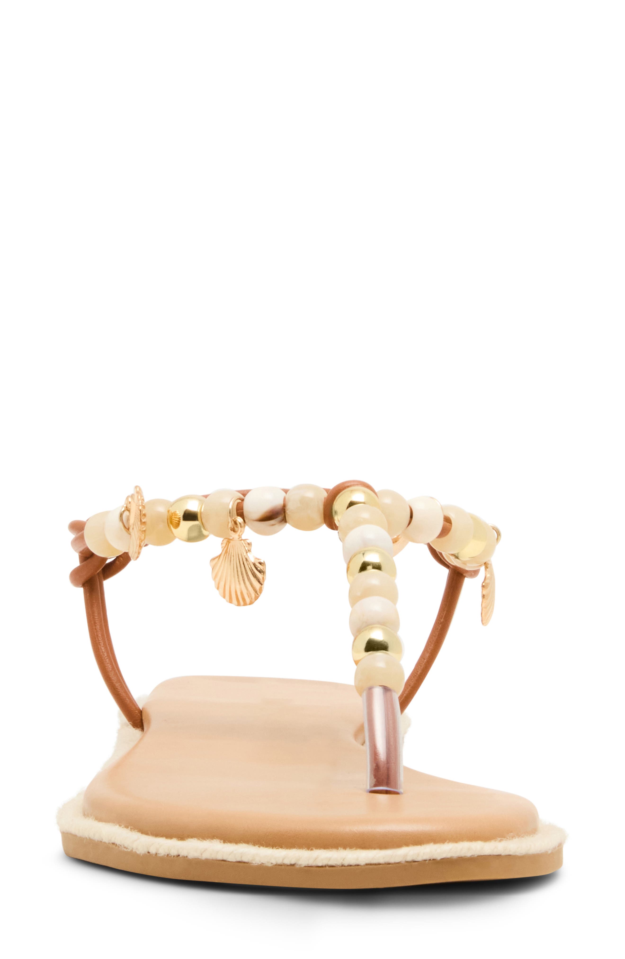 Madden Girl <p>Shells T-Strap Sandal (Women) </p>, Alternate, color, Cognac Multi