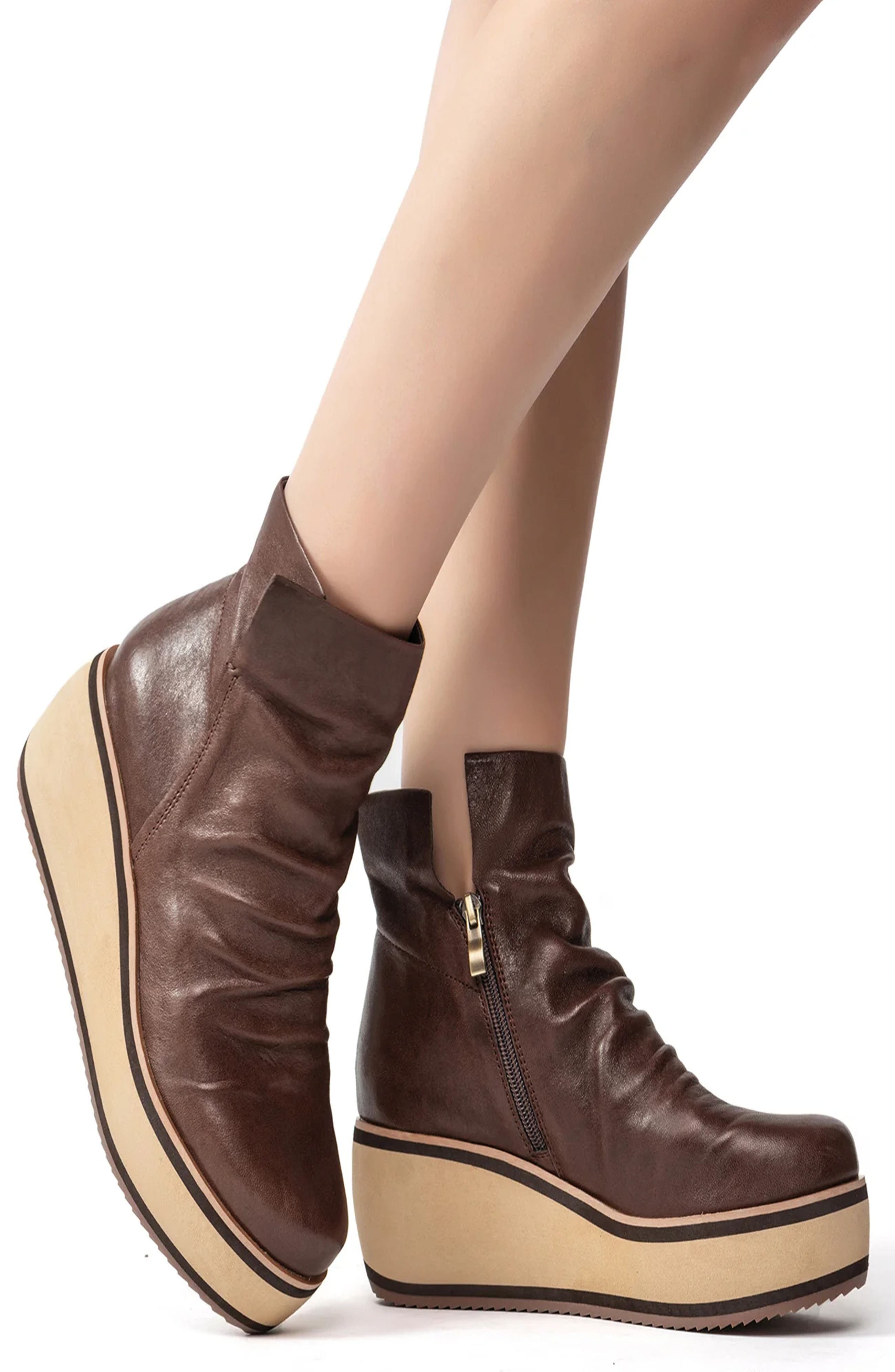 ANTELOPE Flora Platform Wedge Bootie, Alternate, color, 