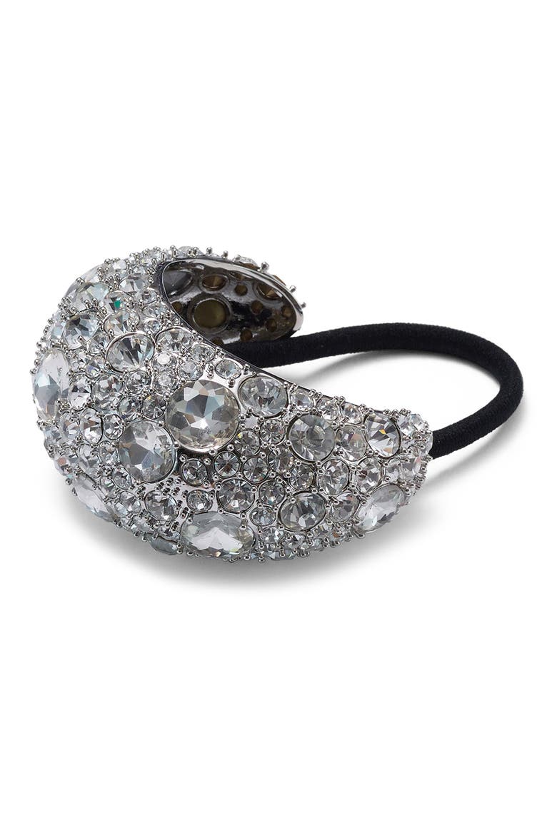 Crystal Pavé Ponytail Holder, Main, color, CRYSTAL