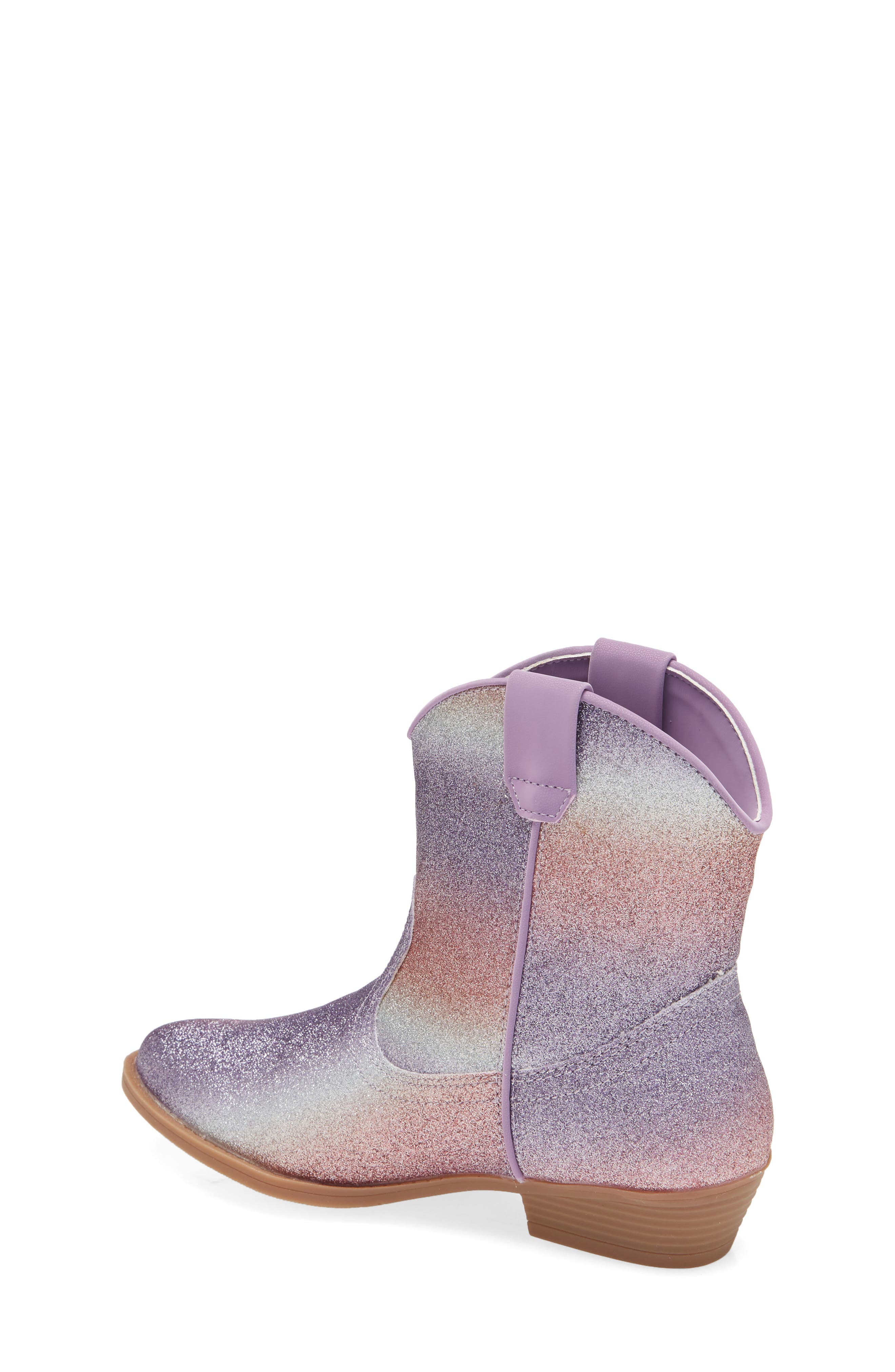 Glitter Western Bootie, Alternate, color, PINK MULTI GLITTER PU
