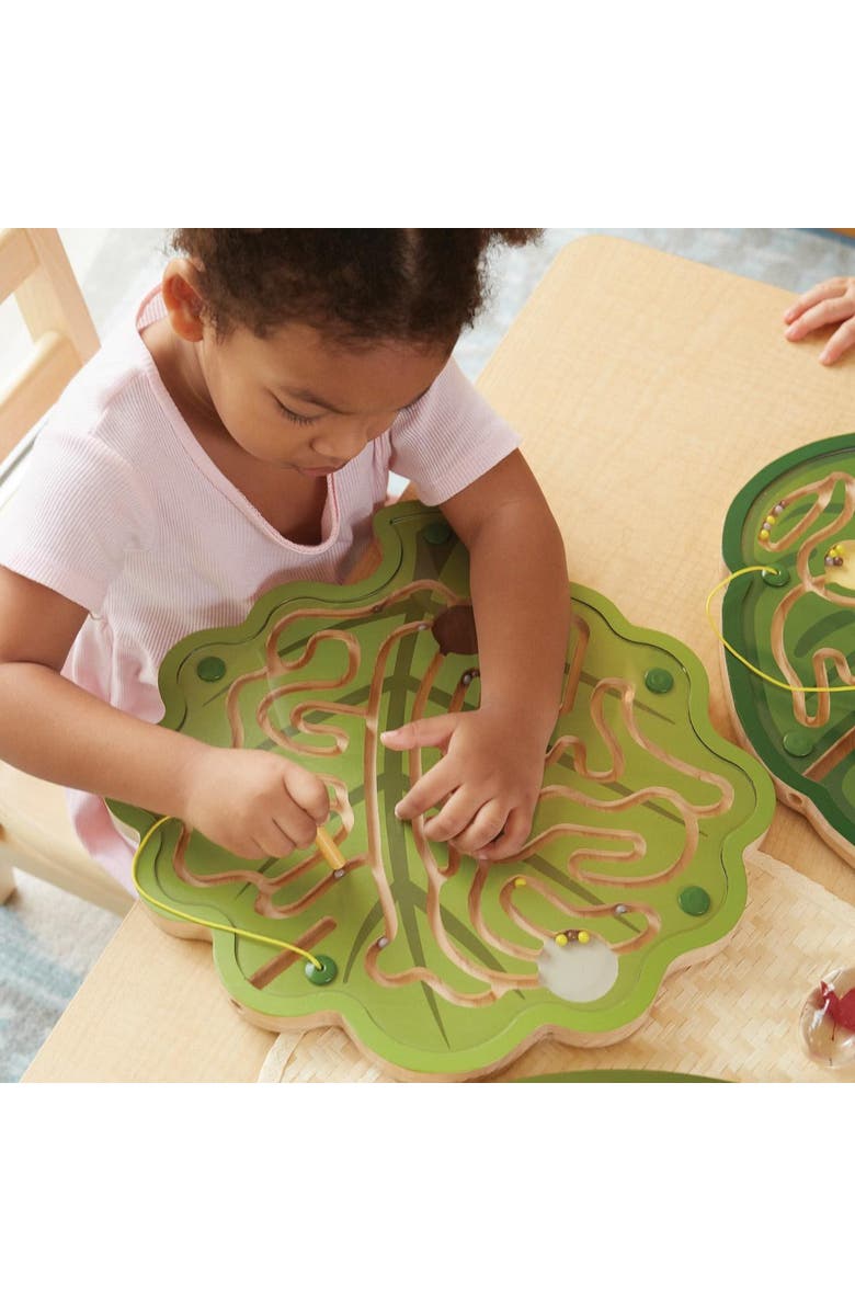 Kaplan Early Learning Company Nature's Paths Magnetic Leaf Mazes - Set of 3, Alternate, color, Green