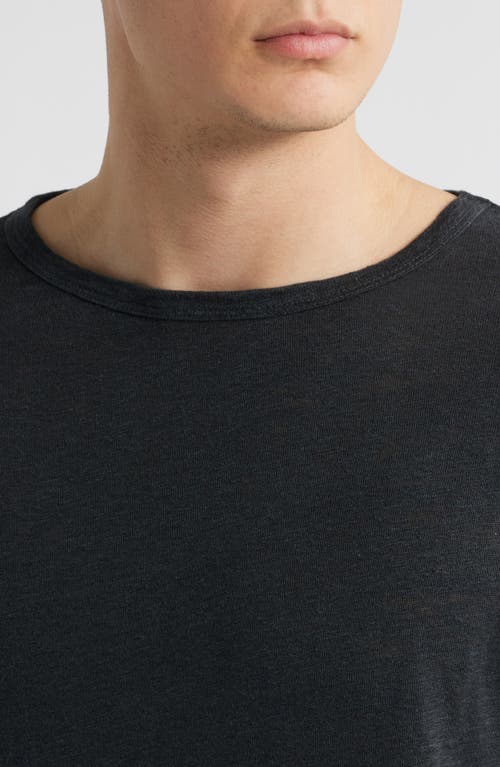 Alex Crane Sun Linen Long Sleeve T-shirt In Night