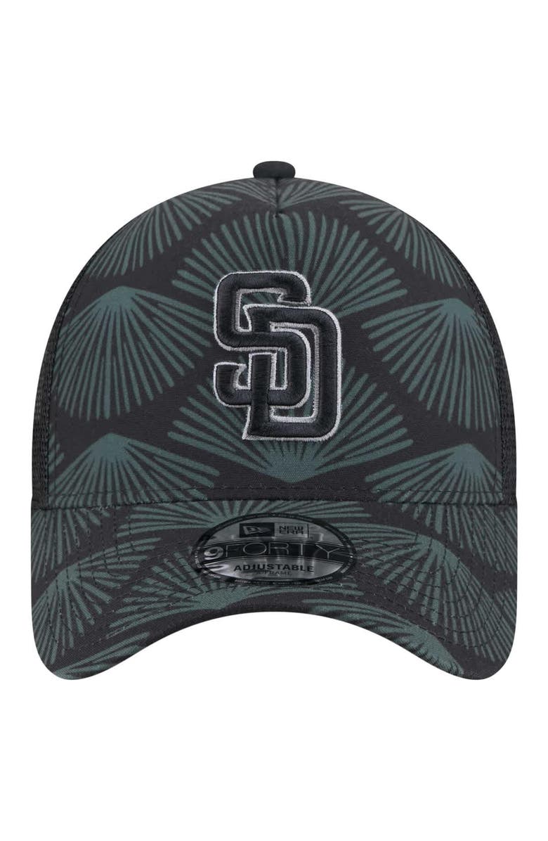 New Era Men's New Era Black San Diego Padres 9FORTY A-Frame Trucker Adjustable Hat, Alternate, color, Black