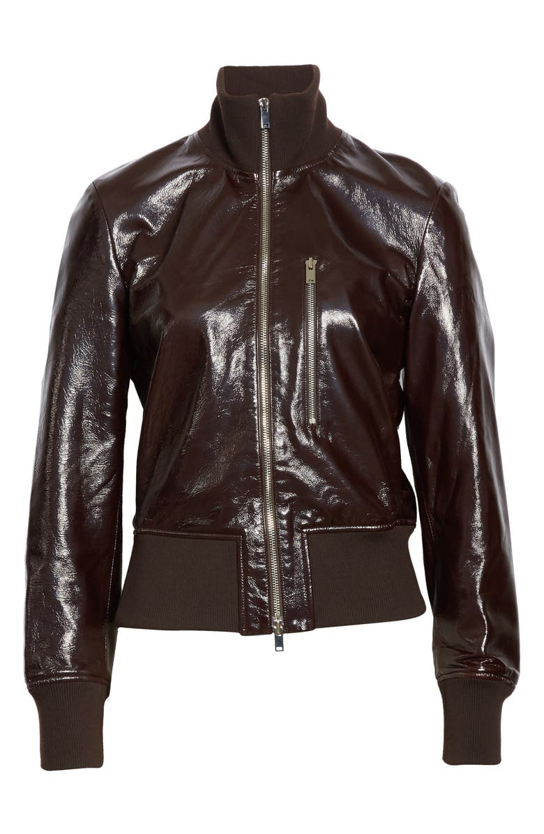 Theory Patent Leather Aviator Bomber Jacket, Alternate, color, 