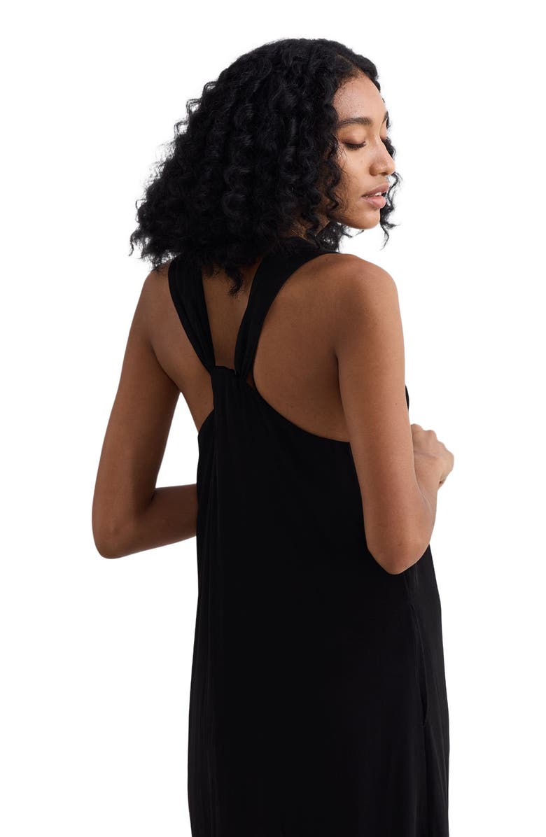 Reistor Crossed in Chic Sleeveless Maxi Dress in Black, Alternate, color, Black