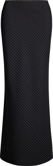 Endless Pinstripe Low Rise Maxi Skirt