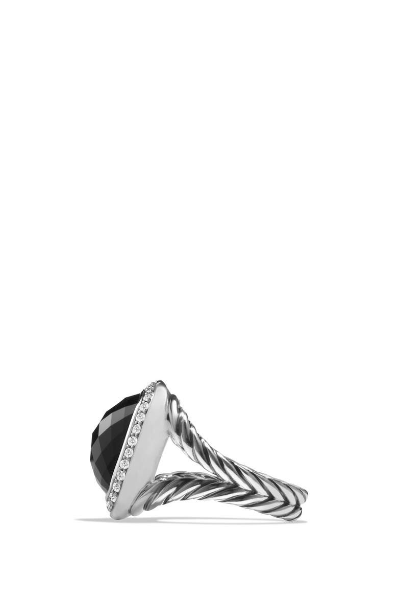 Albion Ring with Semiprecious Stone and Diamonds, Alternate, color, BLACK ONYX