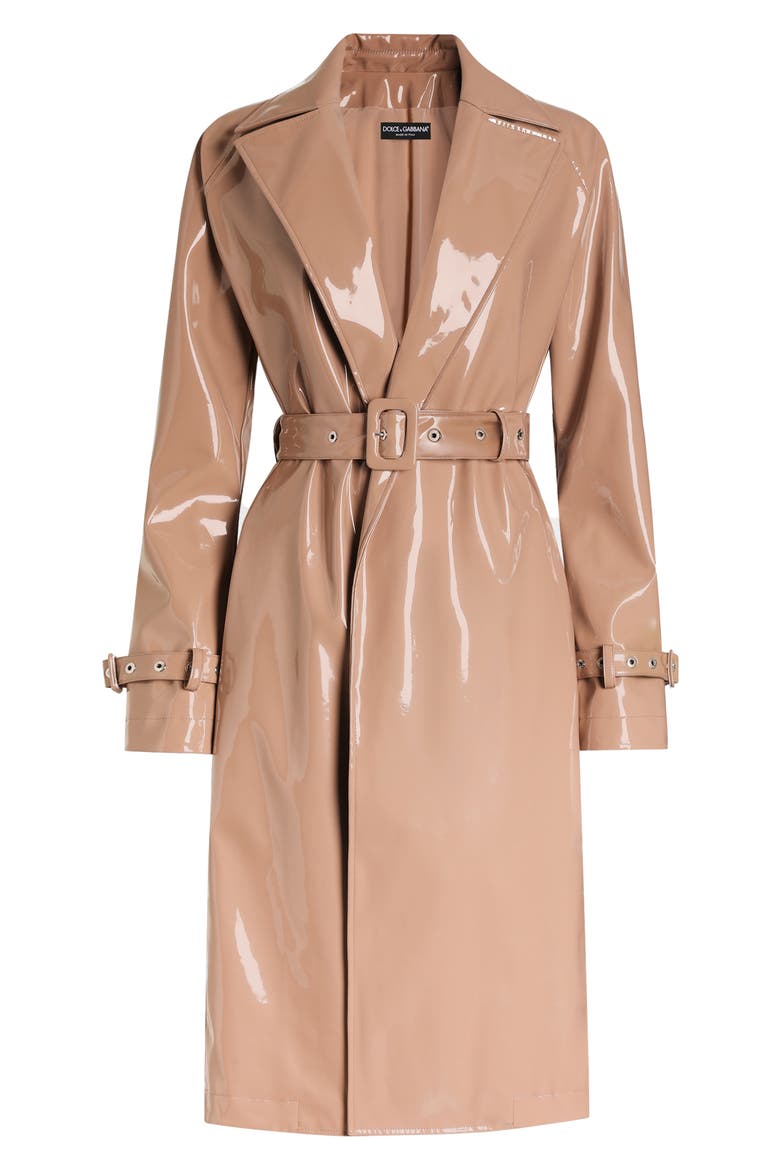 Faux Leather Trench Coat, Alternate, color, M0179 POWDER