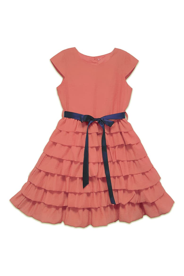 Kids' Tiered Formal Dress, Main, color, LIGHT/ PASTEL ORANGE