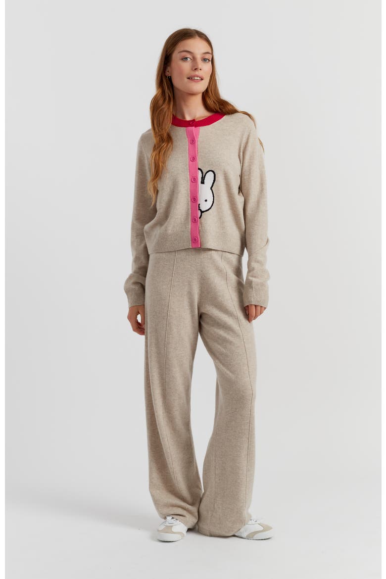Miffy Peek-Placket Wool-Cashmere Sweater, Alternate, color, Soft Oat
